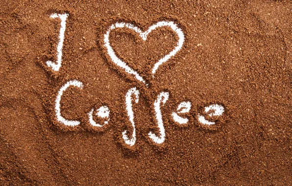 Picture coffee, love, heart, beans, coffee