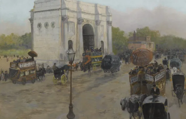 Picture picture, the urban landscape, Frits Thaulov, Fritz Thaulow, Marble Arch. London