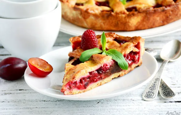 Wallpaper pie, piece, plate