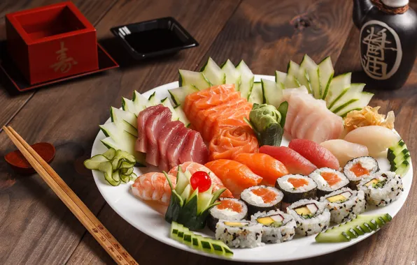 Fish, figure, sushi, cuts