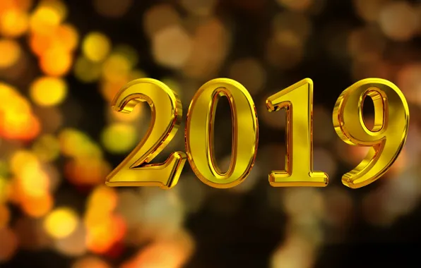 Gold, New Year, figures, golden, background, New Year, Happy, sparkle
