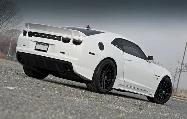 White, tuning, Chevrolet, Camaro, white, Chevrolet, muscle car, the rear part