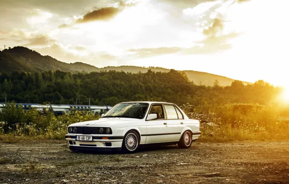 Picture BMW, white, E30, BBS, 4doors