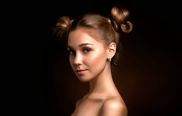 Picture girl, portrait, Studio, brown-eyed, Stepan Gladkov