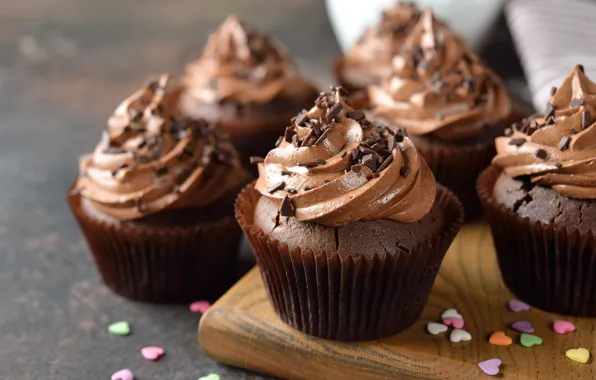 Cream, sweet, cupcakes, dessert, chocolate