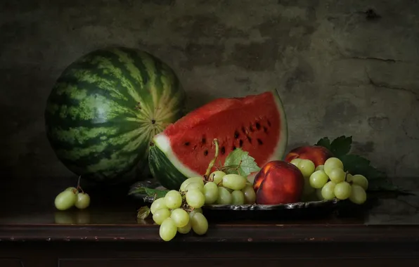 Picture berries, watermelon, still life