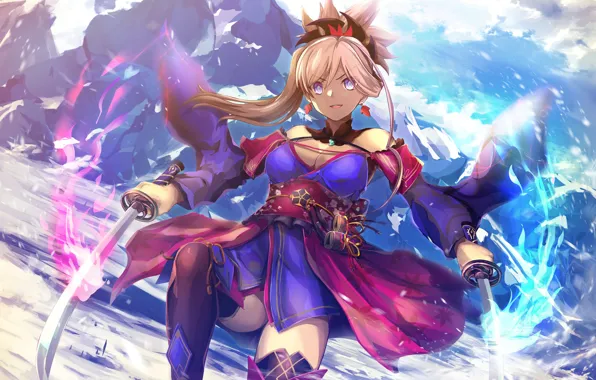 Girl, Weapons, Anime, Swords, Art, Fate / Grand Order, The destiny of a great campaign