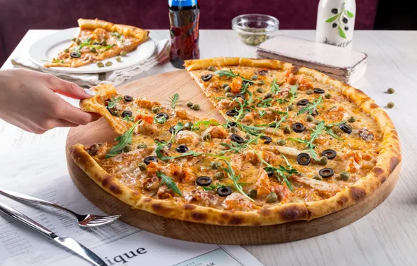 Cheese, pizza, olives, cakes, filling