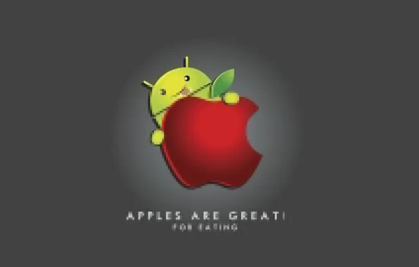 Picture the inscription, apple, humor, android, eypl, when it is eaten, Android, Apple good