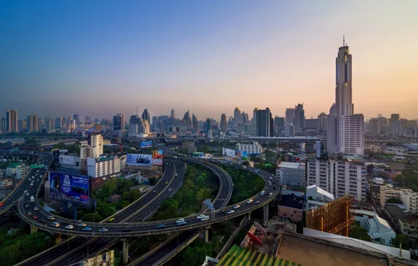 Picture the city, morning, Thailand, Bangkok
