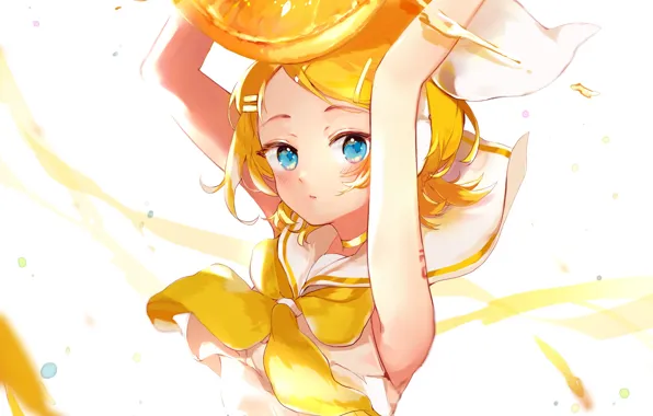 Girl, orange, Vocaloid, Kagamine Rin