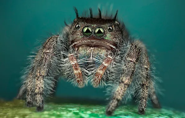 Eyes, macro, surface, pose, background, legs, spider, hairy
