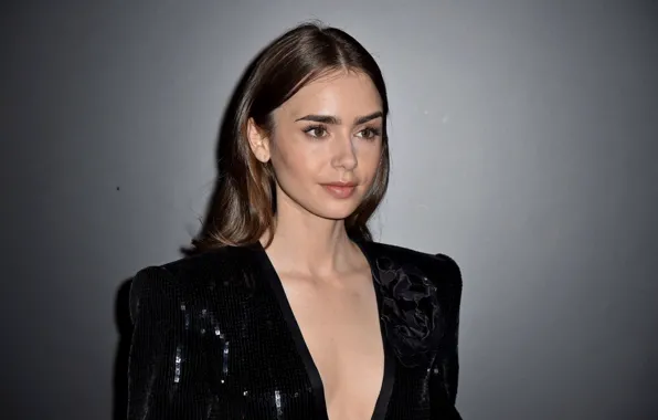 Look, background, model, actress, hair, Lily Collins, Lily Collins