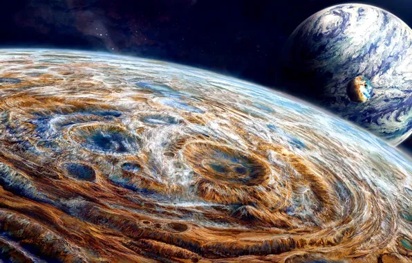 HORIZON, The SKY, SPHERE, PLANET, STARS, SURFACE, CRATER