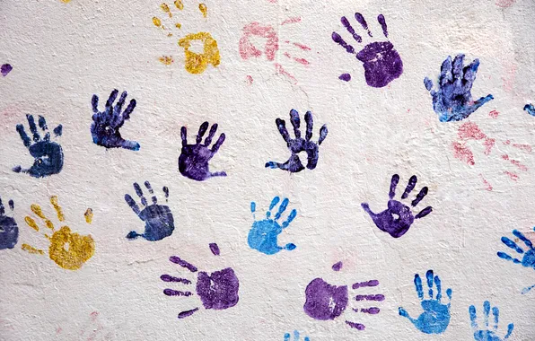 Colors, wall, hands