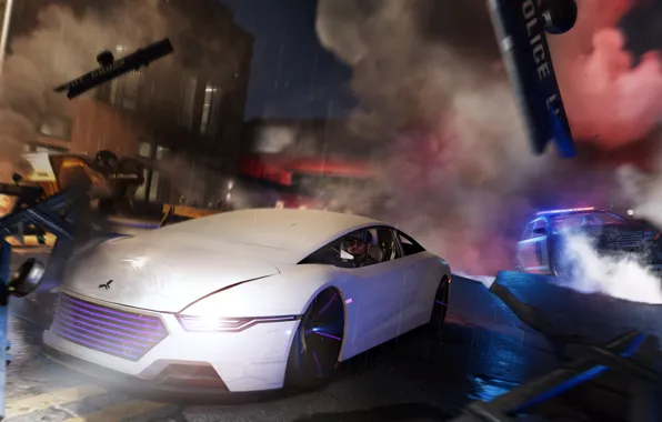 Picture car, game, police, Watch Dogs, Watch Dogs 2
