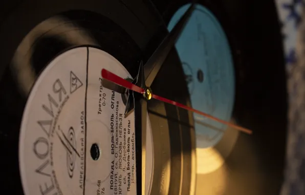Retro, watch, vinyl, melody, vintage, the clock