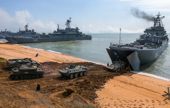 Picture ship, exercises, landing