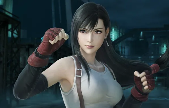 Picture the game, game, character, Final Fantasy 7, brown eyes, beautiful girl, big Breasts, character