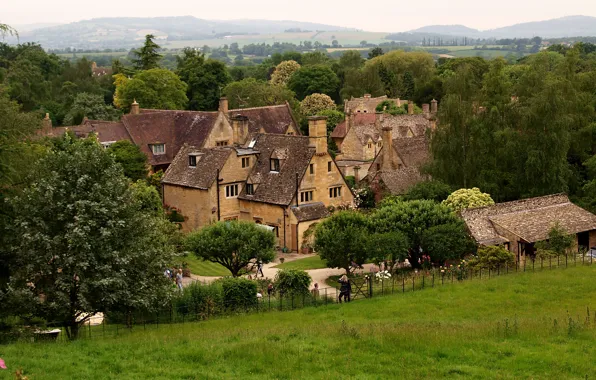 Grass, trees, the city, photo, England, home, UK, Tewkesbury