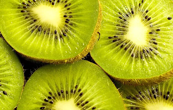 Picture green, background, widescreen, Wallpaper, food, seeds, kiwi, berry