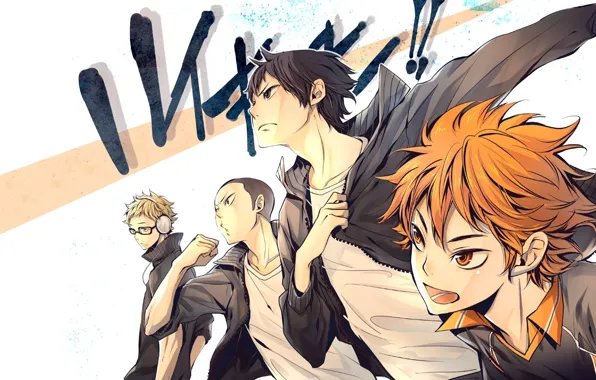 Anime, art, team, guys, Haikyuu, Karasuma