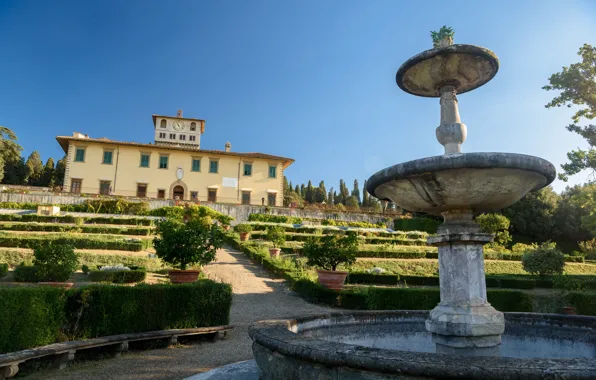 Italy, fountain, Tuscany, Medici villas