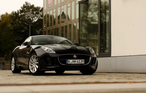 Picture black, jaguar, coupe, street, f-type