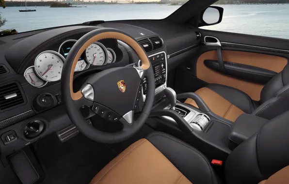 Picture Porsche, cayenne red interior, salon porsche