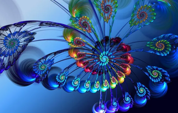 Picture pattern, spiral, fractal, the volume