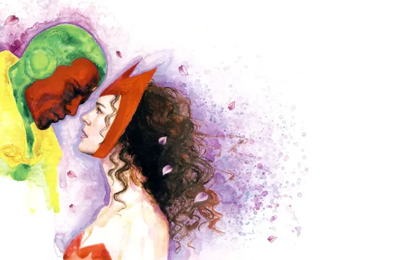 Vision, comics, comics, MARVEL, Marvel, Scarlet Witch, Scarlet Witch, Wanda Maximoff