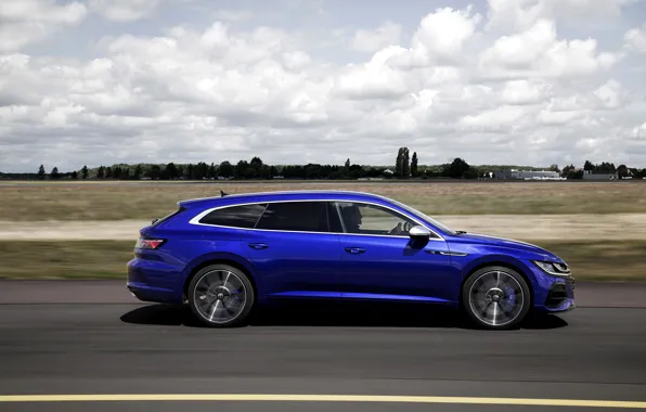 Blue, Volkswagen, side, universal, Shooting Brake, 2020, Arteon, Shooting Brake R