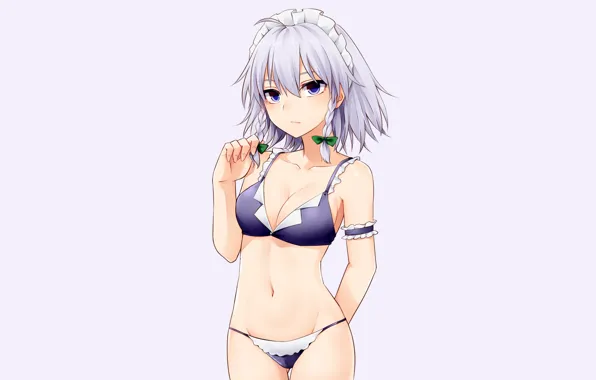 Girl, sexy, cleavage, touhou, boobs, anime, izayoi sakuya, beautiful