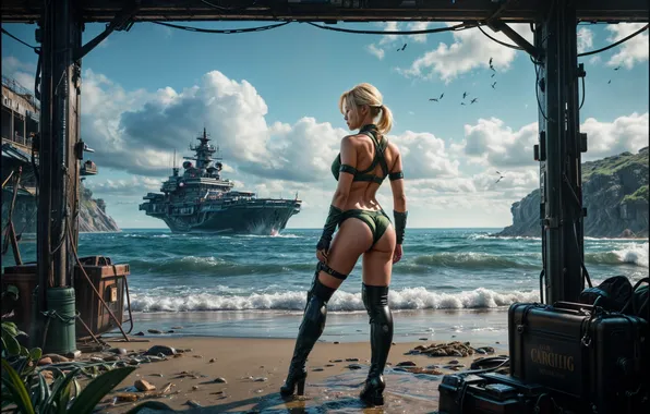 Girl, street, Cammy, Street Fighter, the image is generated by AI