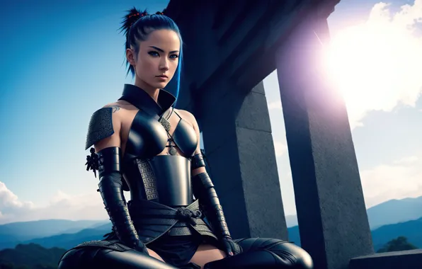 Girl, fantasy, armor, art, asian, Stable Diffusion, neuronet, Ai art