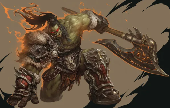 Picture fantasy, art, WOW, Blizzard, Art, Orc, Warcraft, Orc