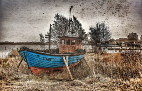 Landscape, background, ship