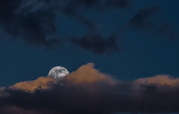 The moon, The sky, cloud