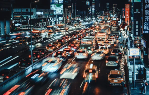 Night, the city, Taiwan, Taipei