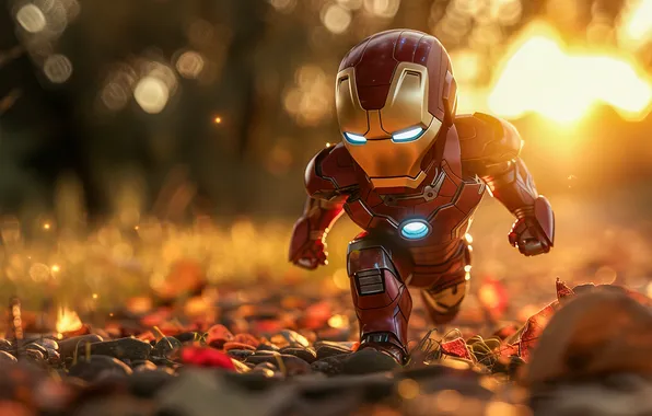 Wallpaper, Baby, Iron Man, Armor, Costume, AI Art