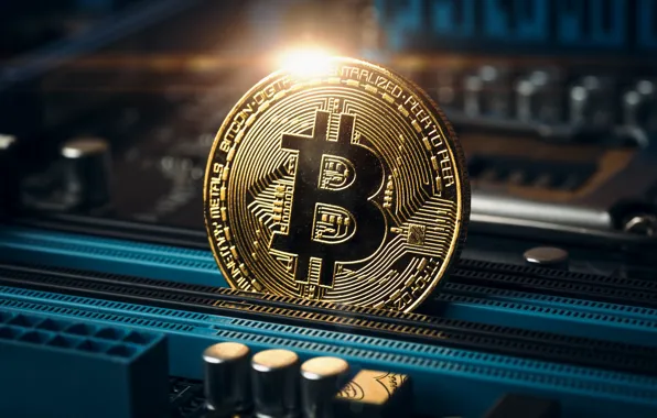 Coin, motherboard, bitcoin