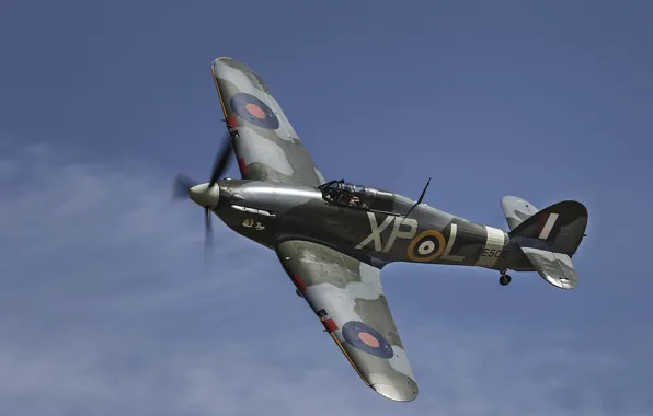 Picture fighter, Hawker Hurricane, interceptor, single, Mk1