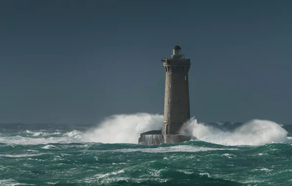 Sea, squirt, storm, lighthouse, tower