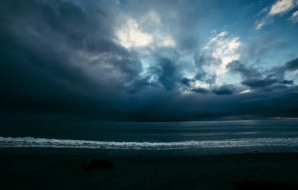 The sky, Clouds, The ocean, Sea, Lake, River, Surf, Wave