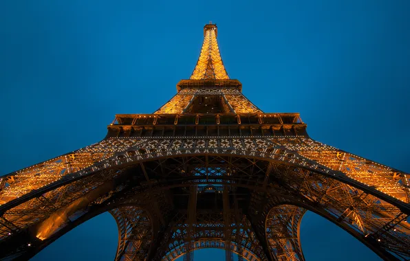 Light, the city, France, Paris, the evening, Eiffel tower, Paris, France