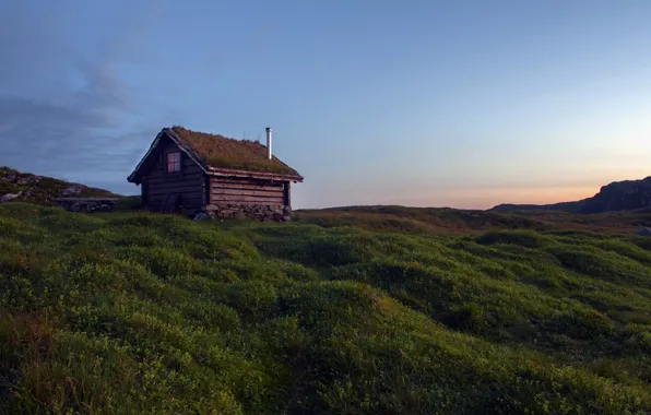 Picture field, landscape, sunset, home
