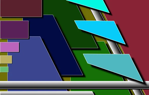 Color, abstract, different, rectangles, trapezoid