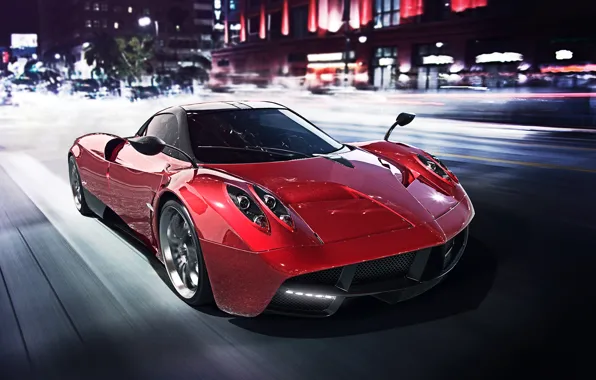 Picture Red, Pagani, Power, Speed, Front, Road, Supercar, To huayr