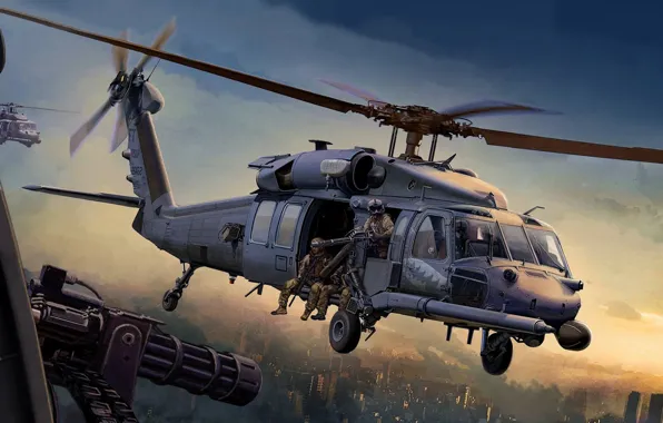 Picture helicopter, Sikorsky, HH-60G, Pave Hawk, US Air Force, Search and rescue helicopter