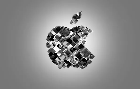 Black & white, Apple, Apple, minimalism, brand